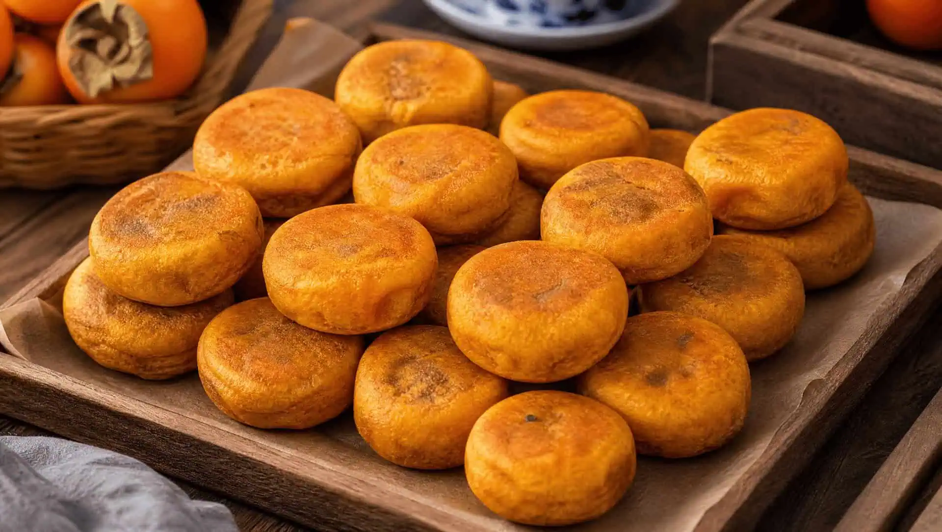 Fried persimmon cakes, a Muslim Quarter autumn snack